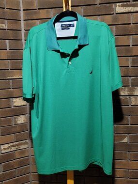 Nautica Men's Green Short Sleeve Polo Shirt - XXL - Classic Fit